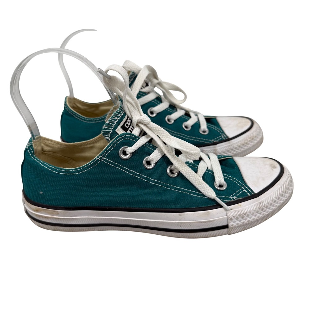 Converse Chuck Taylor All Star Low Top Teal Canvas Sneakers Womens 6 Skater - Picture 1 of 6
